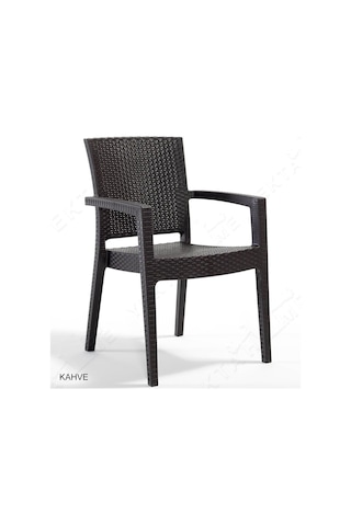 Yektahome Novussi Liverno Classi Rattan Masa Takımı Bahçe Takımı 90 x 150 CM Ka Kahverengi