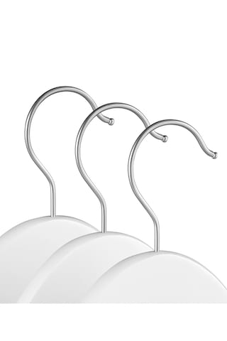 Teknor-prado 12 Adet Ahşap Görünümlü Plastik A Kalite Stil Elbise Askısı Beyaz