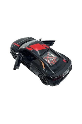 Audi R8 V10 1:24 Diecast Metal Model Araba Koleksiyon Sesli Işıklı Siyah