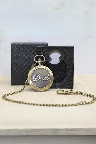 Büro Ev Ofis Hediyesi İçin Kutulu Antik Dad Yazılı Köstekli Saat