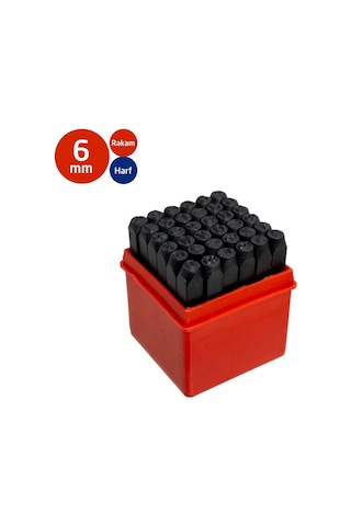 Partner Pt03044 Çelik Harf Rakam Zımba Takımı 6 Mm 36 Parça