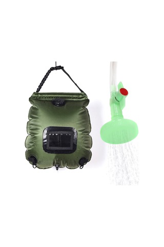 Monyee 20l Güneş Enerjili Dışarıdaki Duş Çantası - Pvc Materyal, Sıcaklık Gösterici, Taşınabilir, Yüksek Kapasite Yeşil