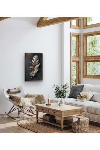 Bronz Tüy Kanvas Tablo 70x100cm