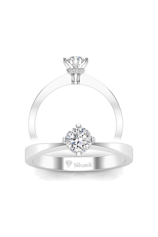 0,35 Karat F Renk Uluslararası Sertifikalı Pırlanta Tektaş Yüzük