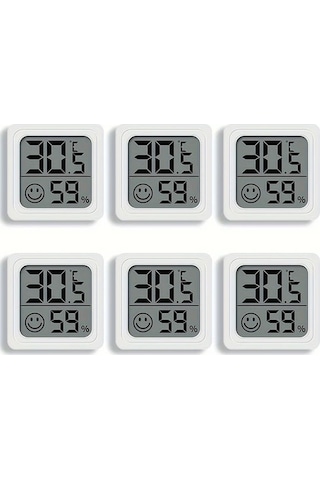 Boatshop1 Mini Termometre Higrometre Elektronik Sıcaklık Nem Göstergesi Araba İçin Rastgele Renk Karıştırma 6 Adet