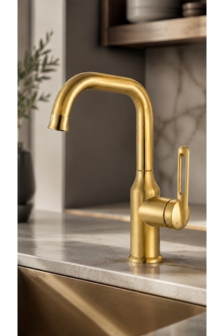 Stello Lavabo Bataryası Mat Altın Vm-1404