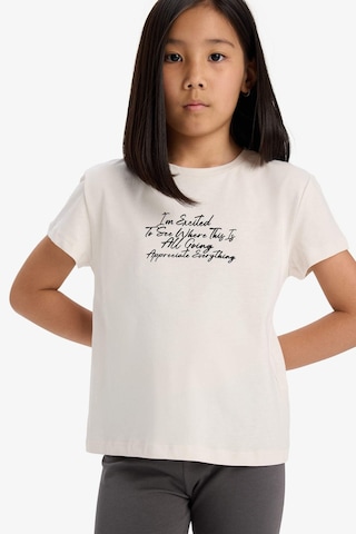 Defacto Kız Çocuk Bisiklet Yaka Baskılı Kısa Kollu Tişört E5892a825smbg697 Bej