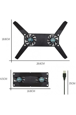 Katlanabilir 2 Fanlı Laptop Soğutucu