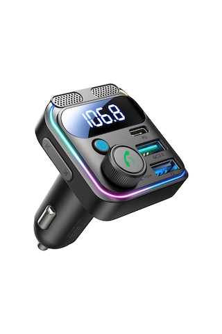 Joyroom Jr-ccb01 48w Çift Mikrofonlu Araba Kablosuz Fm Verici Siyah