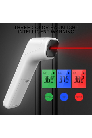 Samdoo Alk-ftw01 Beyaz El Tipi Enstrüman/insan Sıcaklığı Ölçer - Dokunmadan Kızılötesi, 3 Renkli Arka Işık, Lcd Ekran, / Değiştirilebilir, Pil Yok