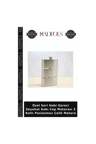 Özel Seri Hobi Gereci Seyahat Kabı Cep Matarası 3 Katlı Paslanmaz Çelik Matara