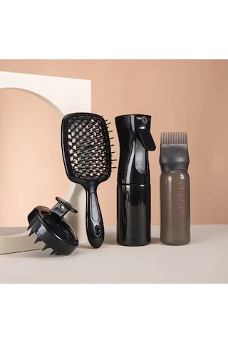 4'lü Mükemmel Saçlar İçin Bakım Seti- Tarak Siyah