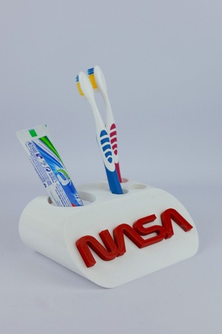 Nasa - Dekoratif Diş Fırçalık Beyaz