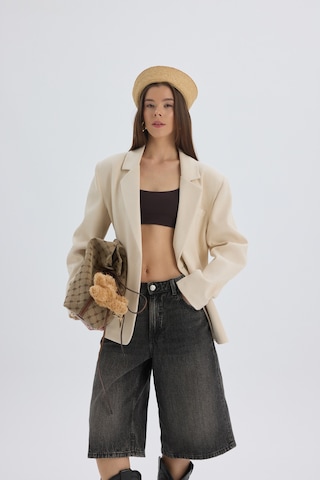 Mai Studios Nest Pile Detay Bej Blazer