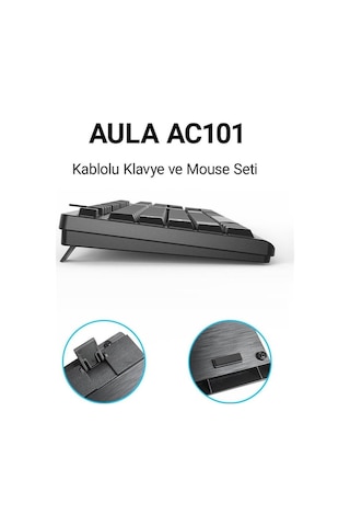 Aula Ac101 Kablolu Klavye Mouse Seti -  Lazer
