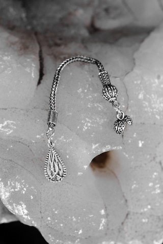 Encili Silver 925 Ayar Gümüş Damla Sallantılı Tesbih Püskülü
