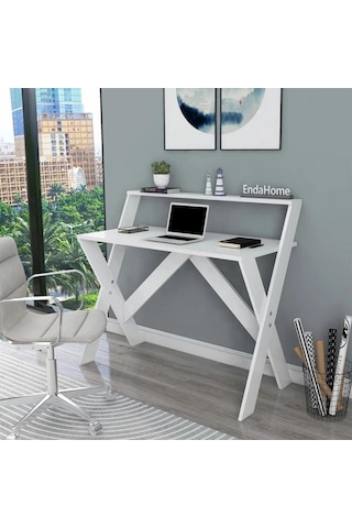 X Ayaklı Ders Çalışma Masası 50x90 Cm Beyaz