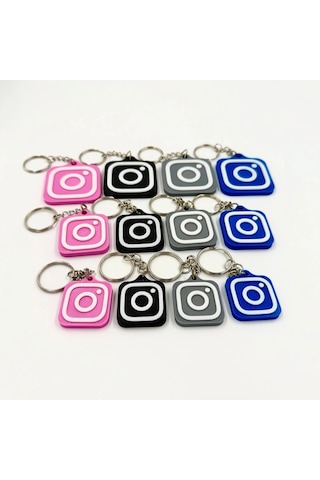 Nfc Anahtarlık - İnstagram Anahtarlık Siyah Küçük Boy 3 Cm