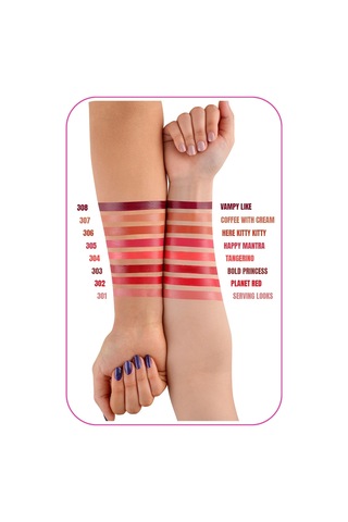 Callista Lips Favorite Longwearing Lipstick Kalıcı Ruj 308 Vampy Like