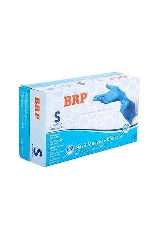 Mavi Muayene Nitril Eldiven Pudrasız Small S 100'lü Kutu