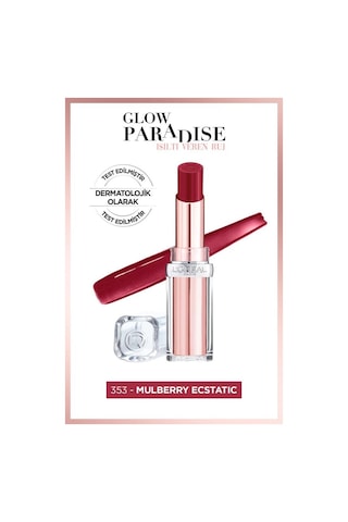 L'Oréal Paris Glow Paradise Balm-in-lipstick Işıltı Veren Ruj 353 Mulberry Ecstatic + Mini Paradise Maskara 4.7 ML