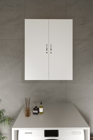 Zambak Çamaşir Makinasi Üst Dolabi Ve Banyo Dolabi Beyaz