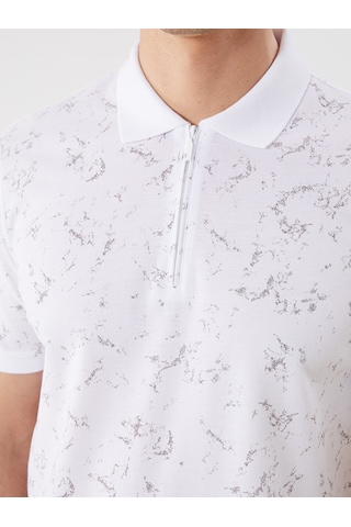 Lcwaıkıkı Classic Beyaz Polo Yaka Desenli Pike Erkek Tişört
