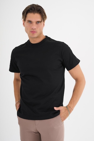 Erkek Siyah %100 Pamuklu Standart Kalıp T-sihrt Siyah