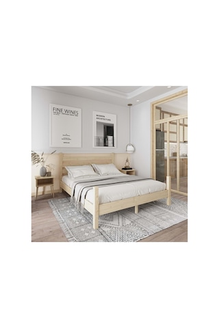 Urban Model Masif Ahşap Karyola Ve 2 Komodin Set