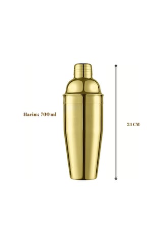 Perlotus Çelik Gold Kaplama 700 Ml Kokteyl Shaker Karıştırıcı
