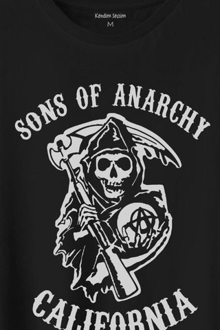 Sons Of Anarchy California Skull Hayalet Baskılı Tişört Unisex T-shirt 001