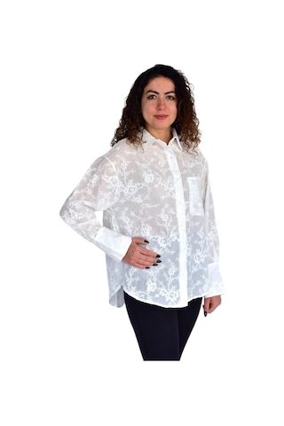 Kadın Yazlık Otantik Çiçekli Gömlek Bgl-st04249 Ekru
