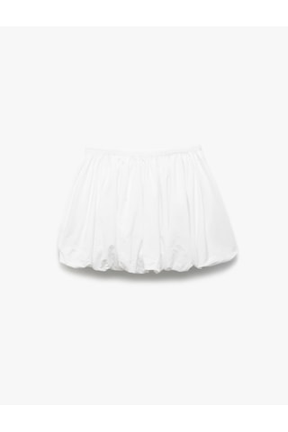Koton Pamuklu Beli Lastikli Oversize Balon Mini Etek Beyaz 5sal70034ıw Beyaz