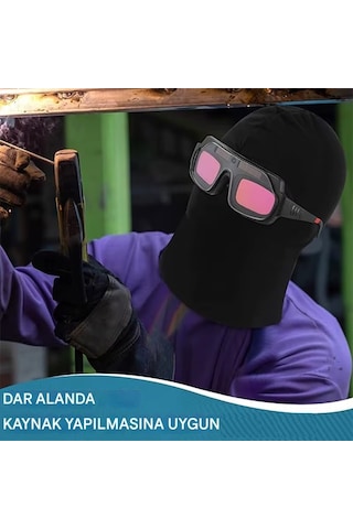 Yate10 Otomatik Kararan Kavisli Kaynak Gözlüğü + 3 Koruma Camı