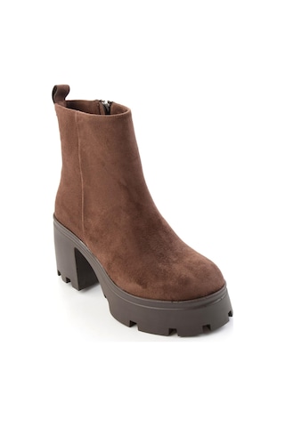 Bambi Kahve Süet Kadın Bot & Bootie K02391085172 Kahverengi