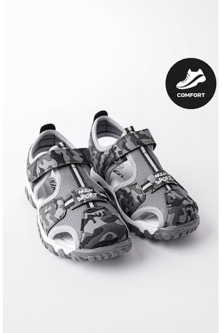 Muggo Tweety Garantili Günlük Ortopedik Hafif Taban Önü Kapalı Cırtlı Unisex Çocuk Sandalet Füme