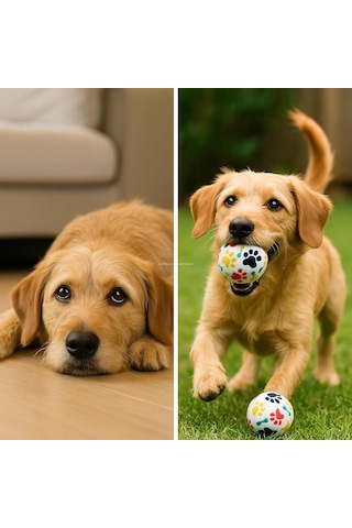 Busstier 3'lü Köpek Oyuncak Top Seti, Yumuşak Kauçuk Tenis Topu, Küçük Ve Orta Irk Köpekler İçin Dayanıklı O