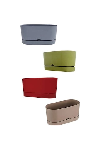 4 Adet Polıwork Saksı Balkon Begonya 30 Cm