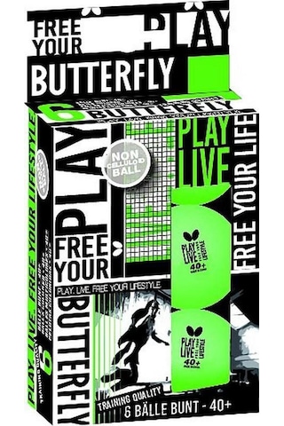Butterfly Free Your Style 6'lı Masa Tenisi Topu Yeşil 85215