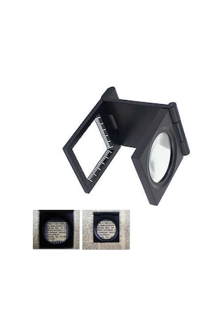 Led Işıklı Lup Mercek Metal Katlanır Ölçekli Kılıflı Büyüteç