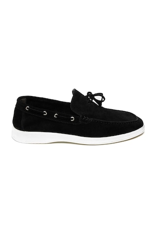 Bestello Bağcıksız Fiyonklu Eva Taban Loafer 028-7010 Erkek Ayakkabı Sıyah Suet