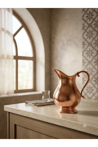 Aura Copper Dövme Bakır Ördek Sürahi 2 L 1 Mm 23 Cm El Yapımı