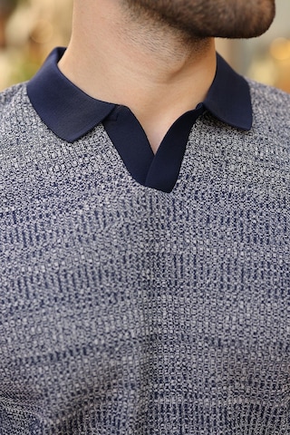 Madmext Lacivert Polo Yaka Regular Fit Erkek Triko Tişört E7496