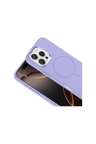 Apple Uyumlu iPhone 16 Pro Max Kılıf M-safe Şarj Özellikli Metal Kamera Çerçeveli Sys Edi Silikon Kapak - Siyah Siyah