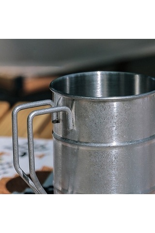 Ulzyvf Yürüyüş Trekking Seyahat Seti Pişirme Paslanmaz Kupa Gümüş Çelik Bardak 304 Jy Gümüş Gümüş