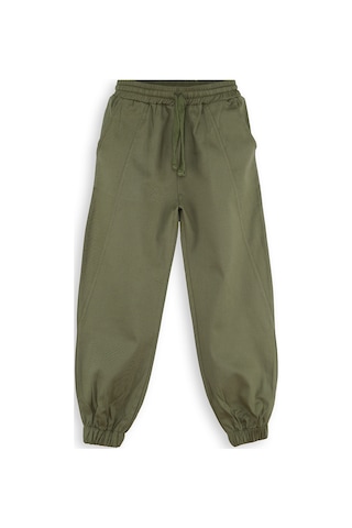Denokids Erkek Çocuk Dikişli Haki Gabardin Pantolon Renkli
