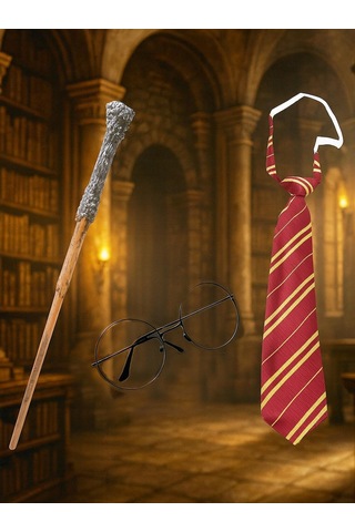 Harry Potter Asa Gözlük Kravat Kostüm Seti Cadılar Bayramı Parti Aksesuarı