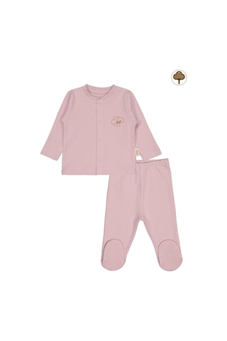 Civil Baby Organik Pamuklu 0-6 Ay Bebe Pijama Takımı - Pembe