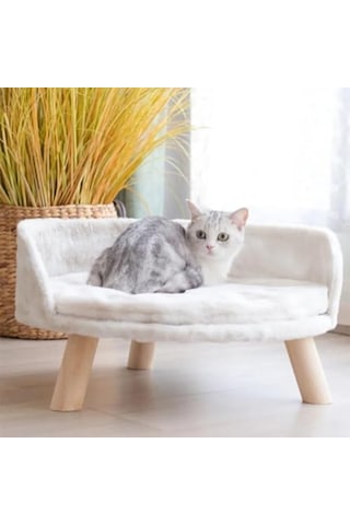 Reyo Pet Puffy Kedi Köpek Koltuğu Peluş 35x30 Cm Açık Bej
