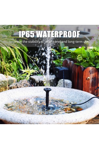 Lemestar Güneş Enerjili 4 Fıçya Seçenekli Su Fontanı - Otomatik Başlangıç, 6v/2w, 200l/h Akış Hızı, Kuş Havuzu Ve Bahçe Dekorasyonu İçin
